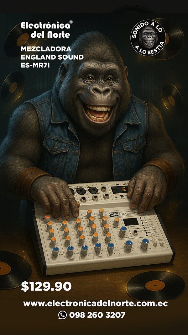 CONSOLA DE 7 CANALES ENGLAND SOUND MR7I 4MIC +1ST +USB +BT - Imagen 6