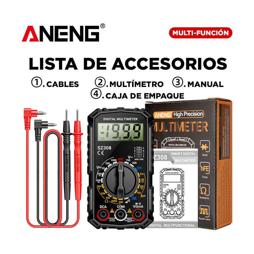 Multímetro Digital ANENG SZ308 - Imagen 3