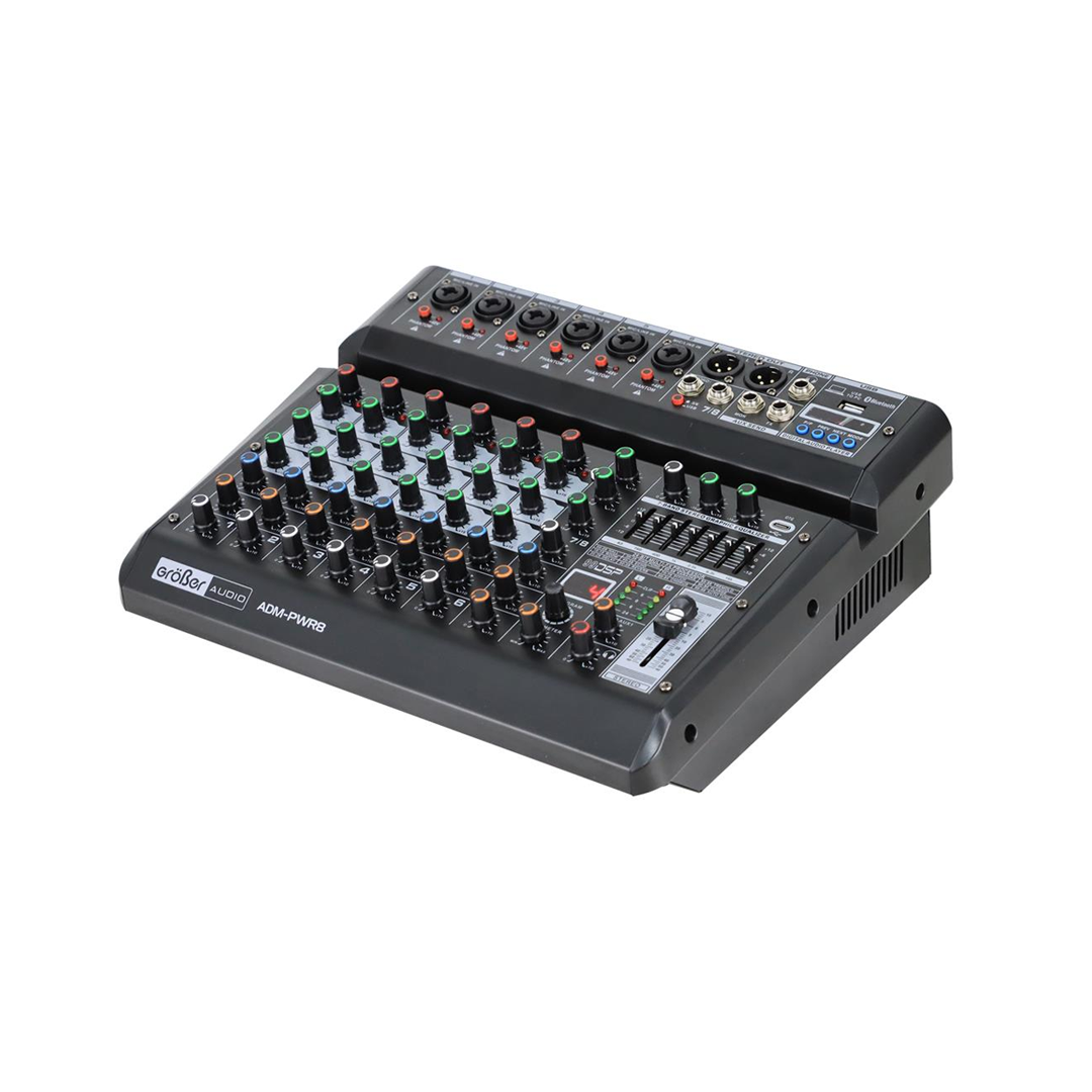 CONSOLA GRÖBER ACTIVA PROFESIONAL 8 CANALES CON USB/BLUETOOTH/FX/PC LINK 2X200W - Imagen 3
