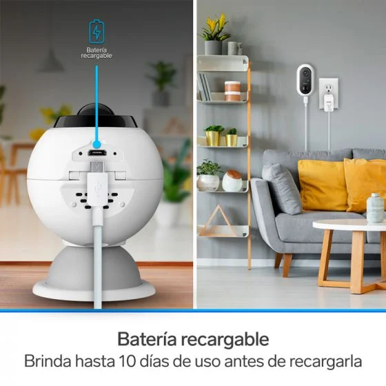CÁMARA DE SEGURIDAD WI-FI* 2 MPX FIJA CON BATERÍA RECARGABLE, COMPATIBLE CON ASISTENTES DE VOZ - Imagen 5