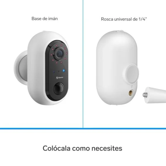 CÁMARA DE SEGURIDAD WI-FI* 2 MPX FIJA CON BATERÍA RECARGABLE, COMPATIBLE CON ASISTENTES DE VOZ - Imagen 6