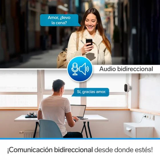 CÁMARA DE SEGURIDAD WI-FI* 2 MPX FIJA CON BATERÍA RECARGABLE, COMPATIBLE CON ASISTENTES DE VOZ - Imagen 8