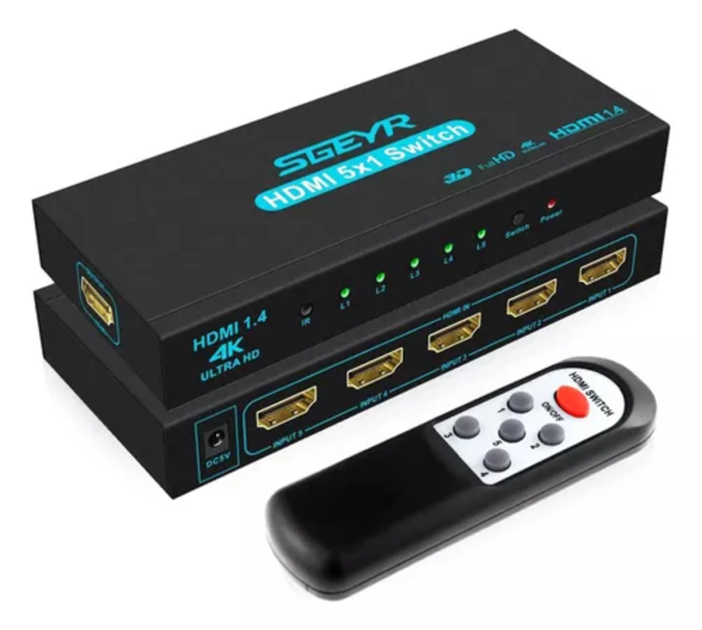 SWITCH HDMI 1 A 5 PUERTOS CON CONTROL MICROTECH