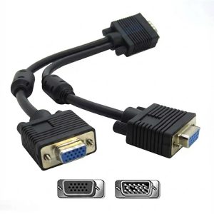 CABLE VGA Y 1 MACHO A 2 HEMBRAS MICROTECH