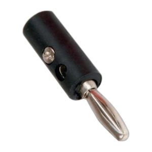 PLUG BANANA PLAST CON DERIVACION PLATEADO R/N (621055)