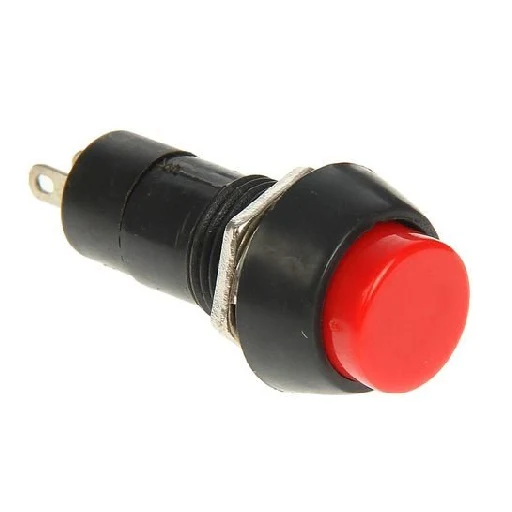 PULSADOR ABIERTO REDONDO ROJO 2 PINES